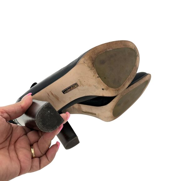 Louise Et Cie Womens SZ 8.5M High Heeled Black Leather Ankle Booties - Picture 6 of 16